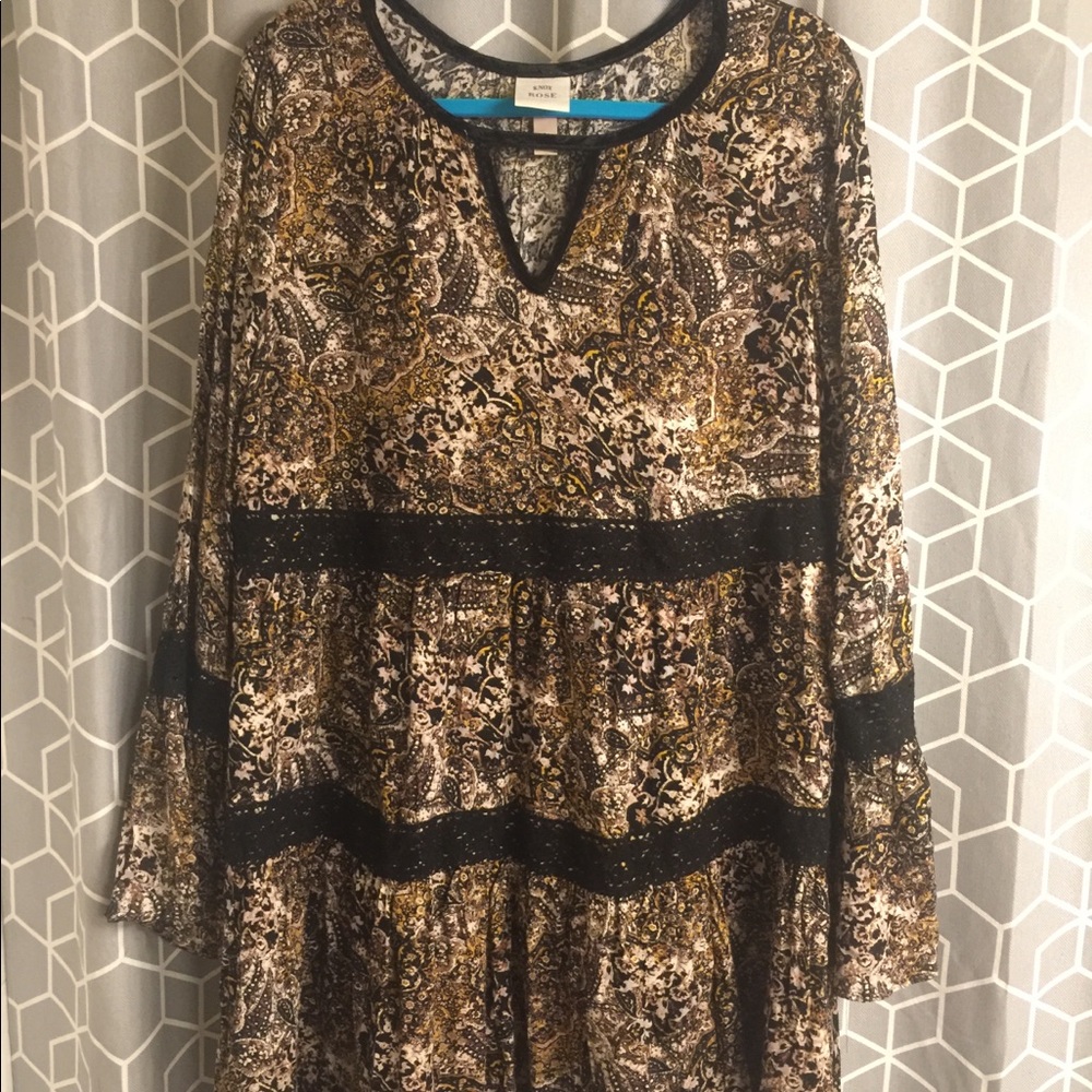 Bohemian style floral mini dress